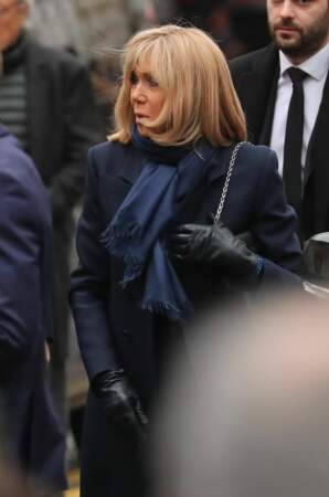 Brigitte Macron - Arrivées aux obsèques de Michou en l'église Saint-Jean de Montmartre à Paris. 