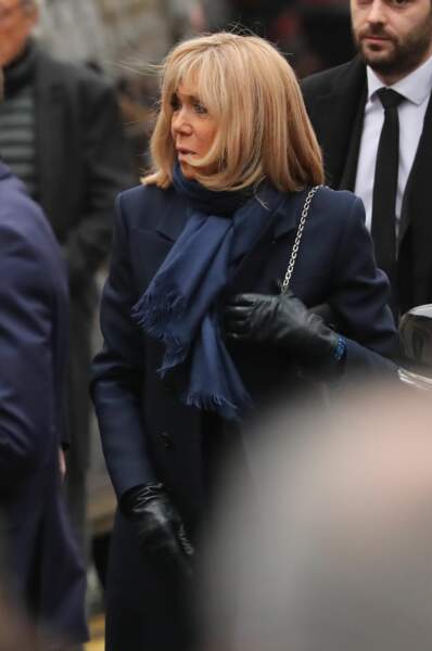 Brigitte Macron - Arrivées aux obsèques de Michou en l'église Saint-Jean de Montmartre à Paris. 