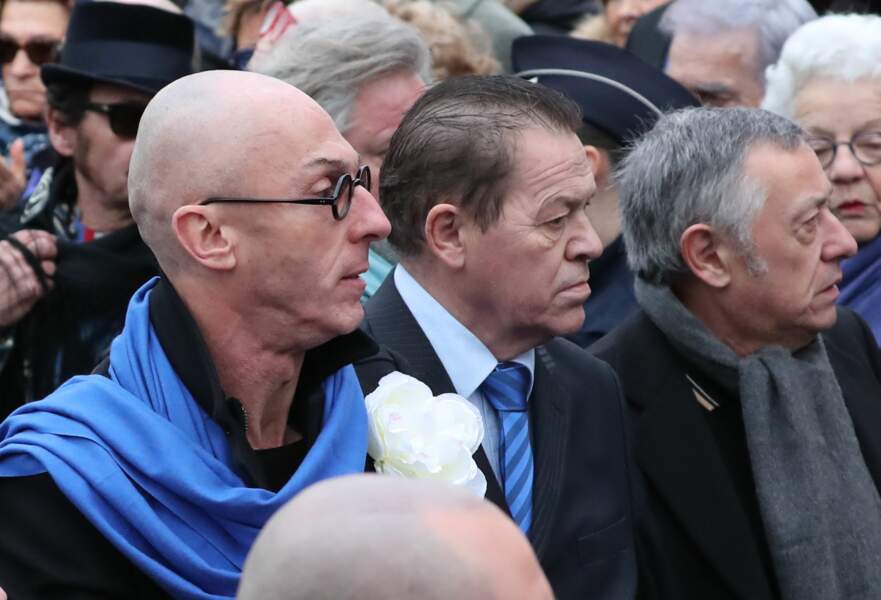 Erwan Toularastel, le dernier compagnon de Michou (cravate bleue ) - Arrivées aux obsèques de Michou en l'église Saint-Jean de Montmartre à Paris.
