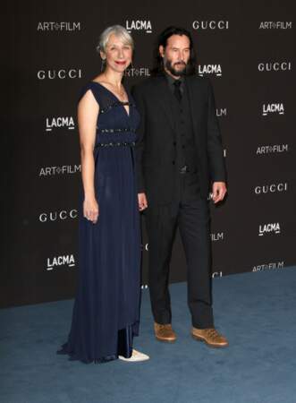 Keanu Reeves et sa compagne Alexandra Grant au photocall de la soirée LACMA Art a Los Angeles en novembre 2019
