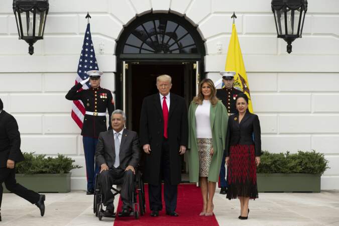 Reste que Melania Trump est chic pour accueillir le président équatorien et sa femme à la Maison-Blanche