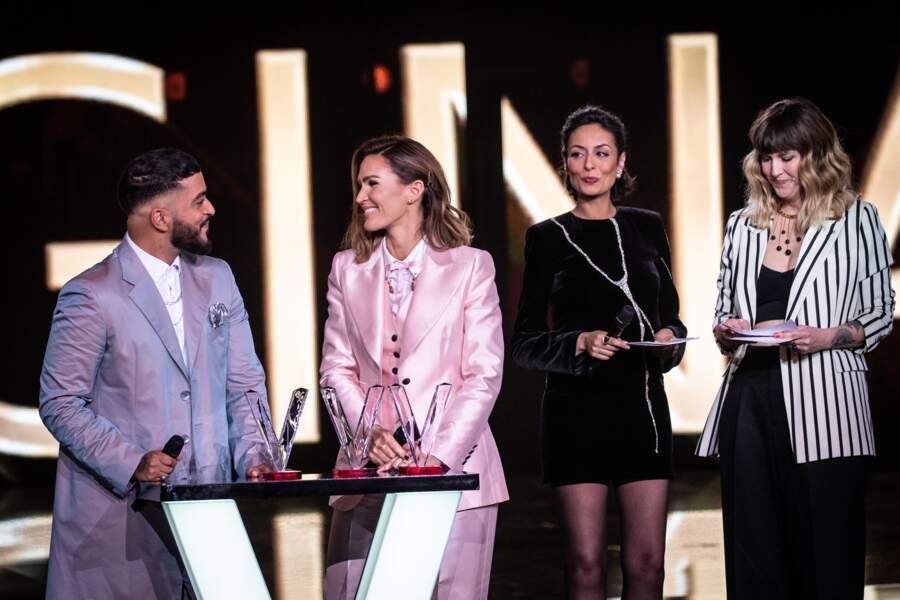 Leïla Kaddour-Boudadi, entourée de Slimane, Vitaa et Daphné Bürki, a brillé par sa présence sur scène