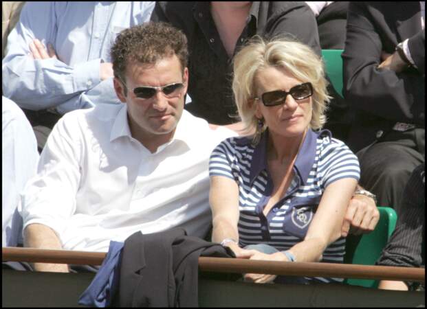 2006 : Sophie Davant et Pierre Sled lors du 6e jour des internationaux de France de Roland-Garros