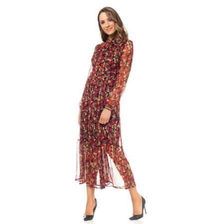 On copie Kate Middleton avec cette robe longue à imprimé fleuri, Tantra, La Redoute, 96€.