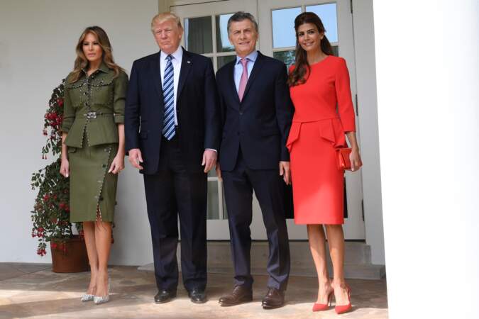 Donald et Melania Trump avec le président argentin Maurice Macri et son épouse Juliana à  Washington, le 27 avril 2017