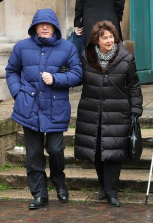 Michèle Cotta était accompagnée de son mari Philippe Barret pour les obsèques d'Hervé Bourges