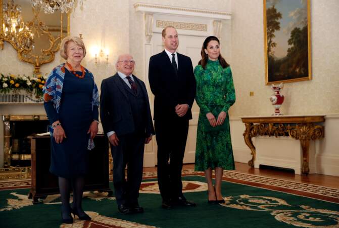 Kate Middleton chic en robe verte Alessandra Rich à Dublin.