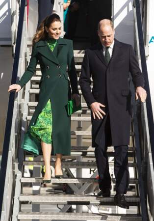 Le prince William, et Kate Middleton, duchesse de Cambridge, arrivent à  Dublin le 3 mars 2020.