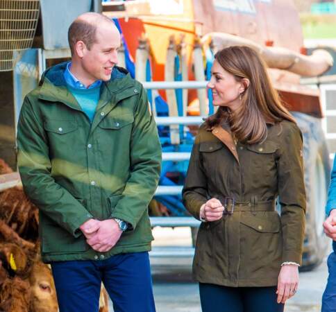 Le 4 mars 2020, le prince William, Kate Middleton, duchesse de Cambridge, visitent une ferme dans le comté de Meath en Irlande. 