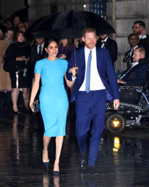Le prince Harry et Meghan Markle arrivent à la cérémonie des Endeavour Fund Awards au Mansion House à Londres, le 5 mars 2020. 