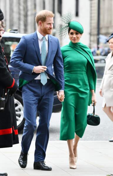 Le prince Harry et Meghan Markle arrivent à la cérémonie du Commonwealth en l'abbaye de Westminster à Londres, le 9 mars 2020. 
