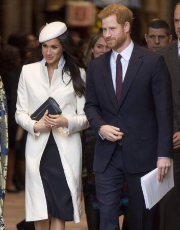 Le prince Harry et Meghan Markle mixent noir et blanc lors de la cérémonie du Commonwealth en 2018.