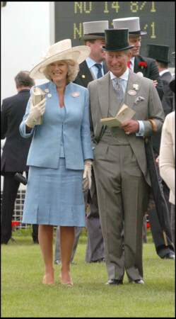 Le prince Charles et Camilla à Ascot, le 14 juin 2005