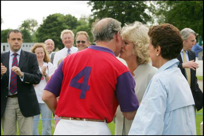 Le prince Charles et Camilla lors d'un match de polo à Cirencester, le 17 juin 2005