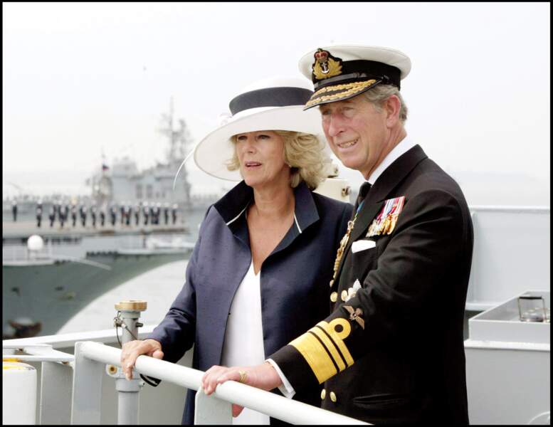 Le prince Charles et Camilla à Portsmouth, le 28 juin 2005