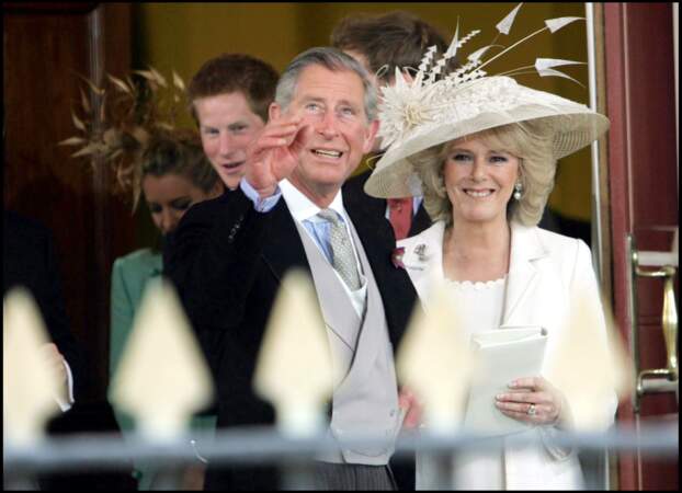 Charles et Camilla lors de leur mariage à Windsor, le 9 avril 2005