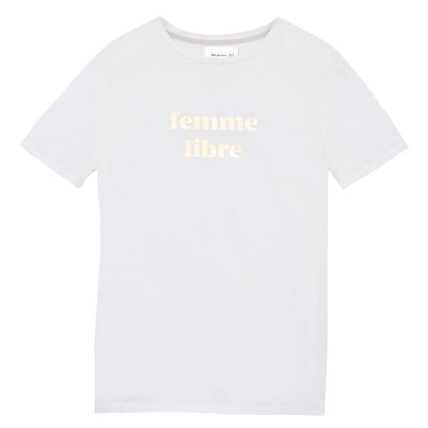 T-shirt blanc sérigraphié Rania, 29€, Maison 123 Paris