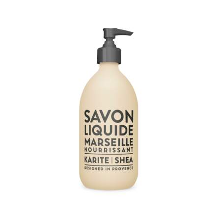 Savon Liquide Nourrissant au Karité, La Compagnie de Provence, 19€, lacompagniedeprovence.com.