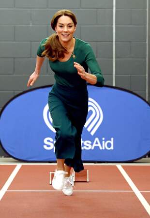 Kate Middleton : lors d'un événement SportsAid au stade olympique de Londres le 26 février 2020