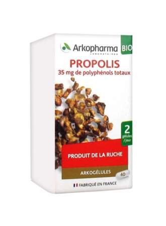 Propolis, Arkopharma, 8,20 € les 40, en pharmacies et parapharmacies. 
