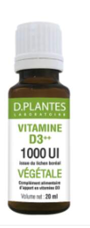 Vitamine D3++ Végétale 1000 Ui, D. Plantes, 19,50€, dplantes.com 