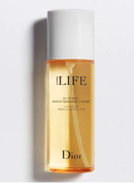 Un luxe à s'offrir : Huile en lait démaquillant intense Hydra Life, Dior, 200 ml, 38€, dior.com