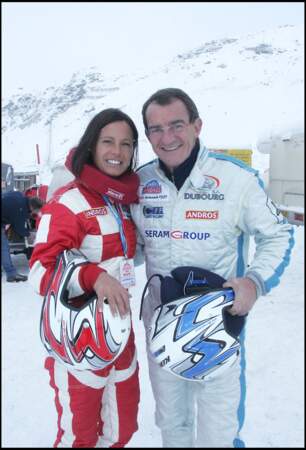 Jean-Pierre Pernaut et Nathalie Marquay lors du trophée Andros à Val Thorens la même année