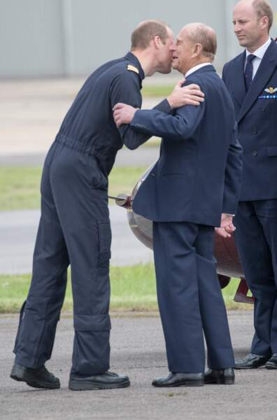 Le prince William et le prince Philip à Cambridge, en 2016
