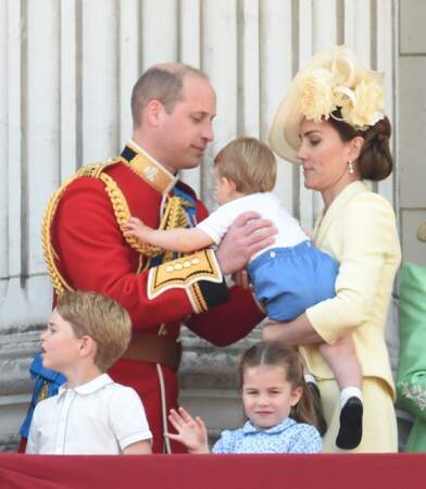 Le Prince William et Kate Middleton avec leur fils Louis, lors du très célèbre Trooping the Colour 2019.