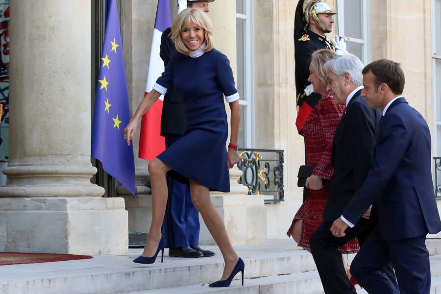 Brigitte Macron pour un entretien au Palais de l'Elysée à Paris le 8 Octobre 2018
