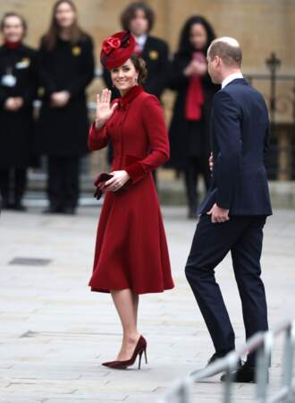 Le prince William et Kate Middleton, lors de la cérémonie du Commonwealth à l'abbaye de Westminster à Londres, le 9 mars 2020. 