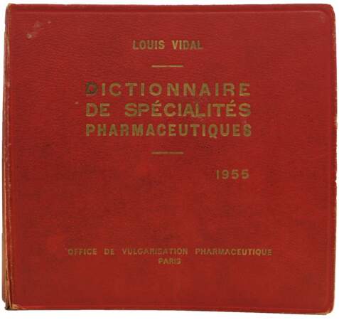 Couverture du Vidal de 1955, date à laquelle le Lait-Crème Concentré a été inscrit dans ce dictionnaire médical destiné à tous les médecins. 