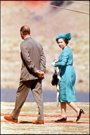 La reine Elizabeth II et le prince Philip en visite en Jordanie en 1984