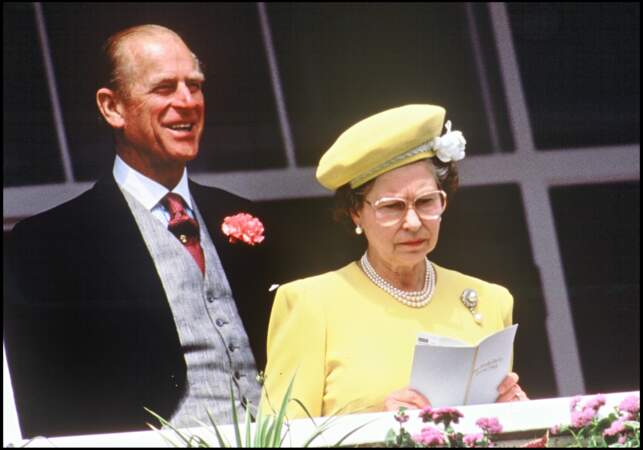 Philip, duc d'Edimbourg et la reine Elizabeth II en 1988