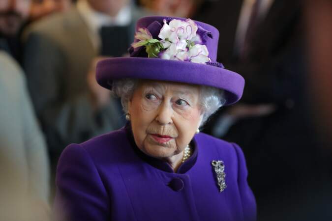 La reine Elisabeth II d'Angleterre en visite à "International Maritime Organisation" à Londres en 2018