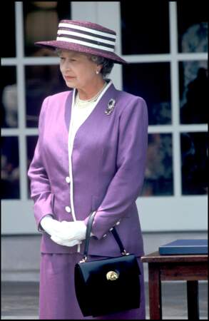 La reine d'Angleterre Elizabeth II à la maison blanche en 1991