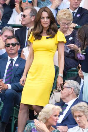 Kate Middleton lors du tournoi de Wimbledon, le 15 juillet 2018 à Londres