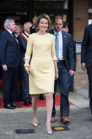 La reine Mathilde de Belgique à Louvin le 18 mai 2016