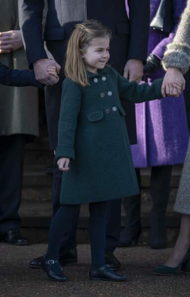 Princesse  Charlotte, très élégante pour la messe de Noël, le 25 décembre 2019.