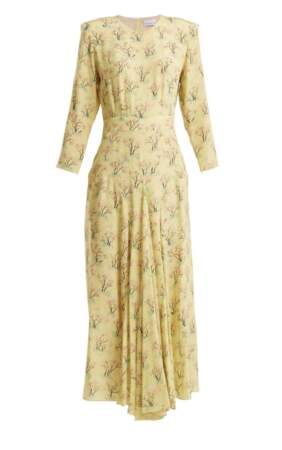 La robe en soie à fleurs portée par Kate Middleton est signée Raey, coûte 495£.