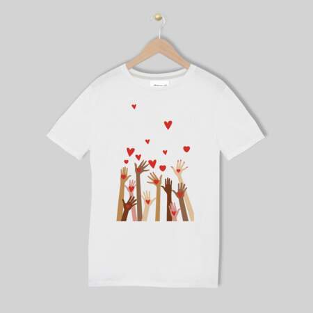 Tee-shirt sérigraphie en coton biologique "Merci", 29€, Maison 123