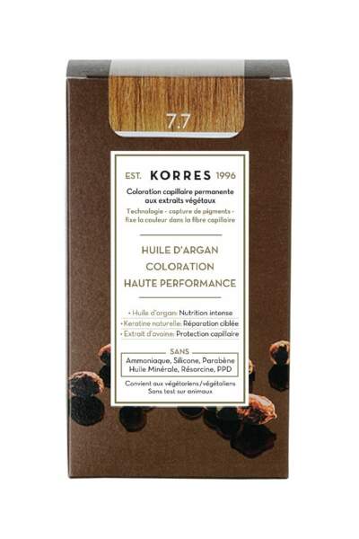 Coloration capillaire permanente aux extraits végétaux, Korres, 15,90€