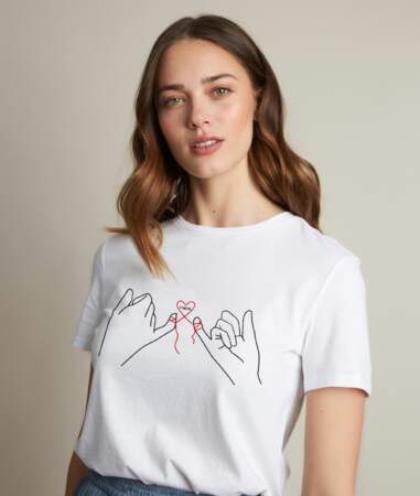 Tee-shirt sérigraphie en coton biologique "Merci", 29 €, Maison 123