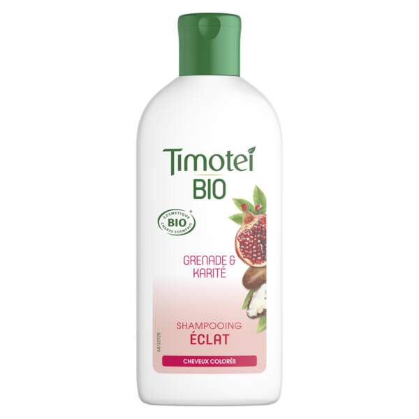 Shampooing éclat cheveux colorés, Timotei Bio, 250 ml, 4,49€