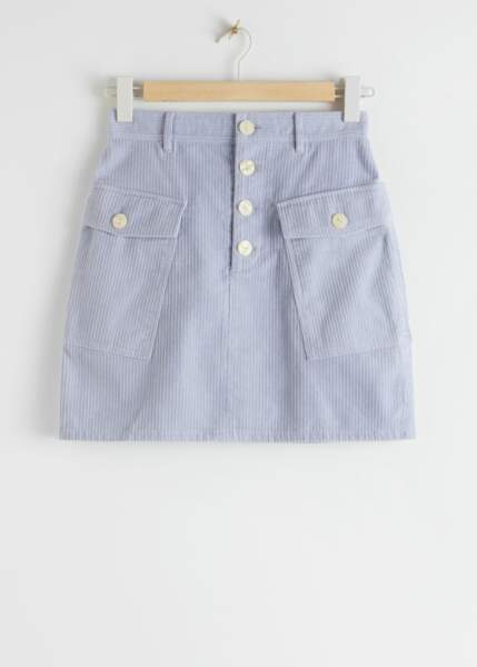 Mini-jupe couleur Lilas "Organic Cotton Corduroy", & Other Stories sur www.stories.com