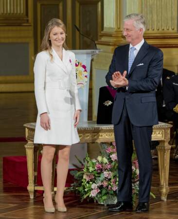 La princesse Elisabeth de Belgique et le roi Philippe à Bruxelles le 25 octobre 2019