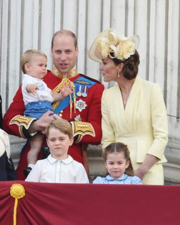 Le prince George en famille au balcon du palais de Buckingham, le 8 juin 2019