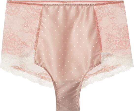 Culotte taille haute rose avec plumetis blancs, 15€90, Intimissimi