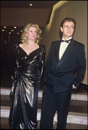 Dans les années 1980, Catherine Deneuve vit une histoire d'amour avec Pierre Lescure. Ici, en 1985, lors d'une soirée pour la sortie du film "Subway". 