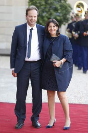 Anne Hidalgo et Jean-Marc Germain lors du dîner d'état en l'honneur du couple royal d'Espagne en 2015